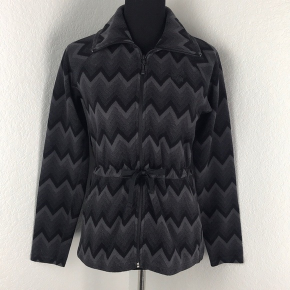 The North Face Jackets & Blazers - North Face Black Grey Zip Zag Print Zip Up Jacket